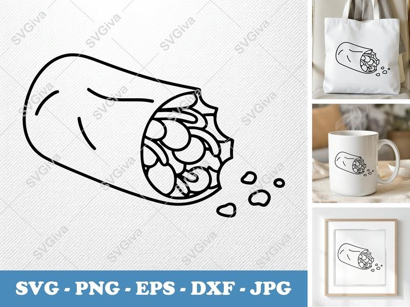 Spring Rolls SVG | Modern Clean Outline Design, Food Clipart, PNG EPS DXF for Cricut & Silhouette, Kitchen Decor Cut File
