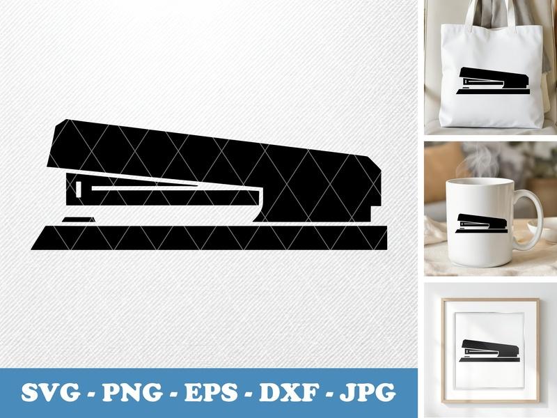 Stapler in side view profile SVG | Minimalist Office Supply PNG EPS DXF for Cricut Silhouette Cutting Machines