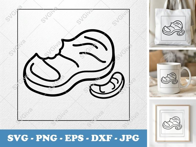 Steak Partially Eaten SVG | Puffy Soft Shapes | SVG PNG DXF EPS | Cricut Silhouette File