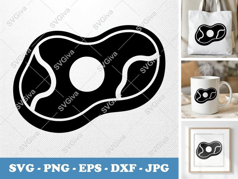 Steak SVG | Modern Meat Cut File | BBQ Grill Food PNG EPS DXF | Cricut Silhouette Kitchen Decor | Butcher Shop Clipart