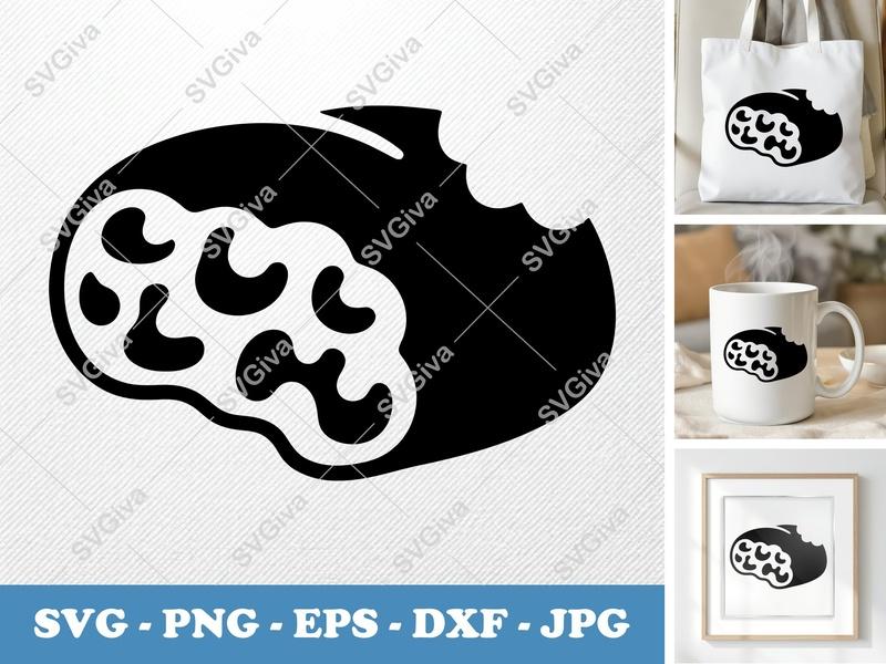 Stromboli Partially Eaten SVG | Puffy Soft Forms PNG DXF EPS | Cricut Silhouette Kitchen Food Cut File