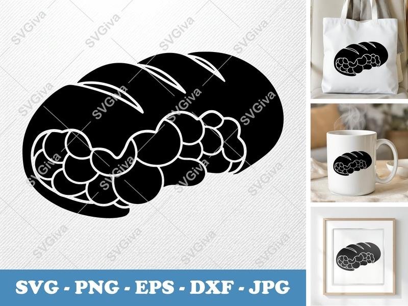 Stromboli SVG | Food Outline, Modern Clean Design | PNG EPS DXF | Cricut Silhouette Cut File