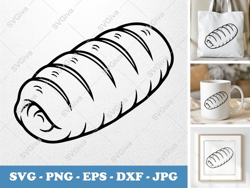 Stromboli SVG | Italian Food Cut File PNG DXF EPS Cricut Silhouette