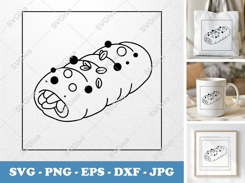 Stromboli SVG | Modern Baked Food Design | Outline Clipart | PNG EPS DXF for Cricut & Silhouette