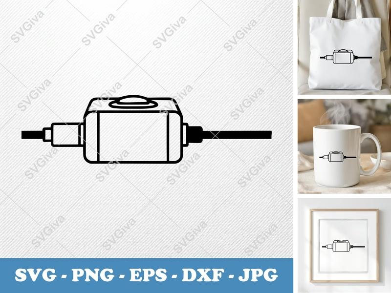 Surge Protector SVG | Modern Power Strip Cut File PNG EPS DXF for Cricut & Silhouette | Appliance Icon Vector