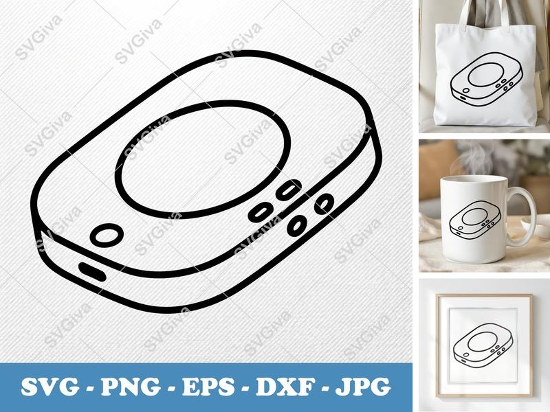 Tablet SVG | Modern Device Cut File | Digital Tablet PNG, EPS, DXF for Cricut & Silhouette | Office Tech Vector