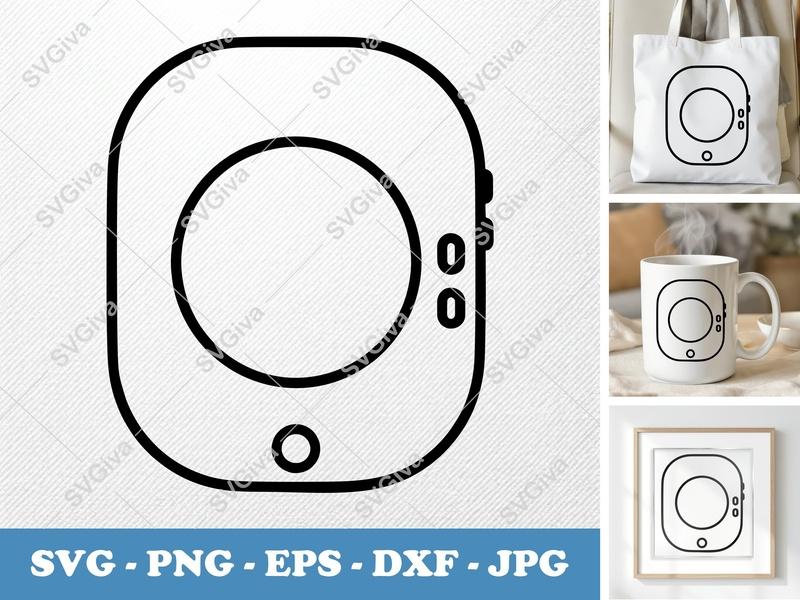 Tablet SVG | Modern Device Icon, Screen, Buttons | PNG EPS DXF for Cricut, Silhouette