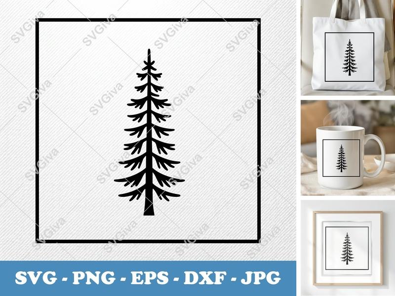 Tamarack Tree classic svg icon | Forest Pine Evergreen Tree | SVG PNG EPS DXF | Cricut Silhouette Cut File
