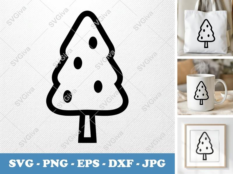 Tamarack Tree classic svg icon | Soft Puffy Outline Tree, Nature SVG, PNG, EPS, DXF for Cricut & Silhouette