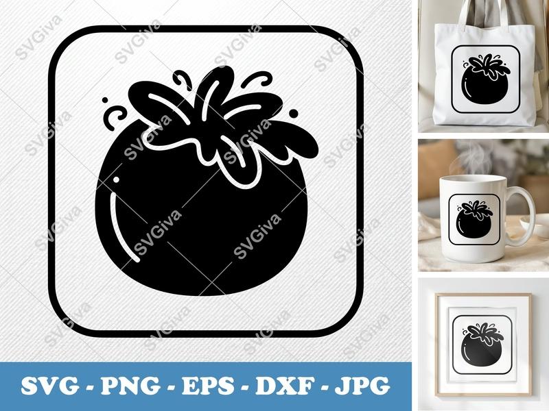 Tangerine SVG | Modern Clean Fruit Cut File | PNG EPS DXF for Cricut & Silhouette | Citrus Vector Design