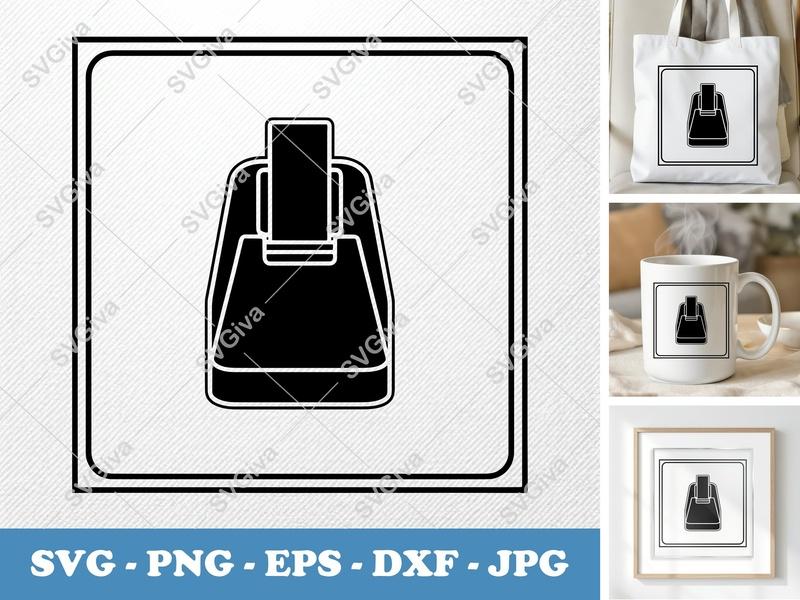 Tape Dispenser SVG | Modern Minimalist Design, Desk Supply Icon | PNG EPS DXF for Cricut, Silhouette