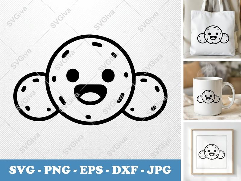 Tater Tots SVG Cut File | Kawaii Happy Face Food Design | PNG EPS DXF for Cricut & Silhouette Machines