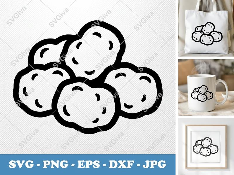 Tater Tots SVG | Friendly Bean-shaped Tater Tot Cut File | PNG DXF EPS for Cricut & Silhouette