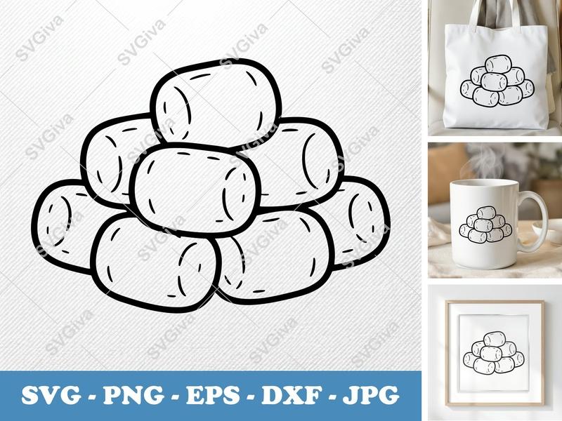 Tater Tots SVG | Modern Clean Design | Food Clipart PNG EPS DXF for Cricut & Silhouette, Snack Vector Cut File
