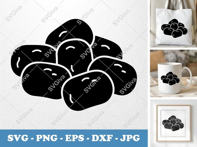 Tater Tots SVG | Modern Food Graphic | PNG EPS DXF | Cricut Silhouette Cut File | Kitchen Clipart, Snack Vector