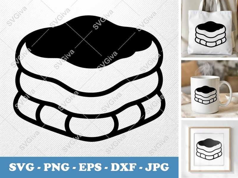 Tiramisu SVG | Puffy Soft Forms | Inflated Pillow-Soft Cut File | PNG, DXF, EPS | Cricut Silhouette Ready