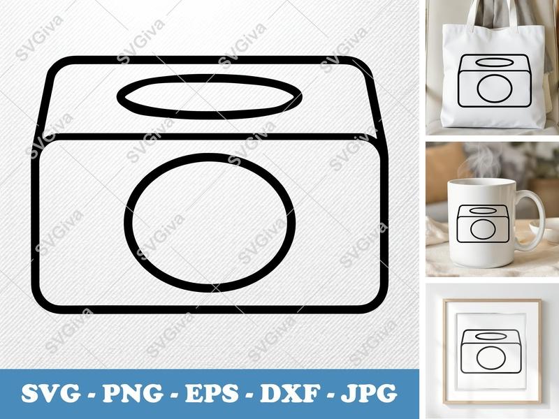 Tissue Box SVG Outline, Minimalist Design, PNG, EPS, DXF | Cricut & Silhouette Cut File, Modern Home Decor