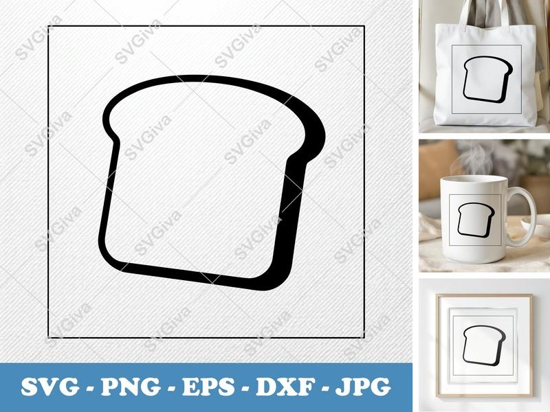 Toast SVG | Bread Slice Cut File PNG DXF EPS for Cricut Silhouette