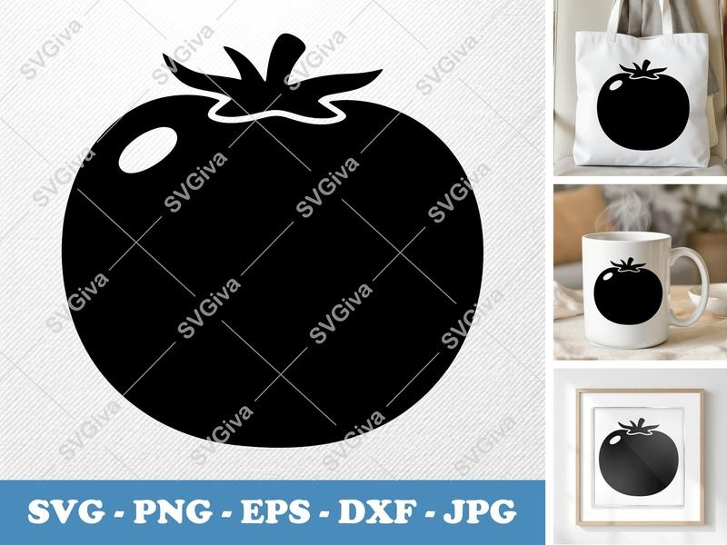Tomato SVG | Puffy Pillow Soft Design | Vector Cut File for Cricut, Silhouette | PNG, DXF, EPS