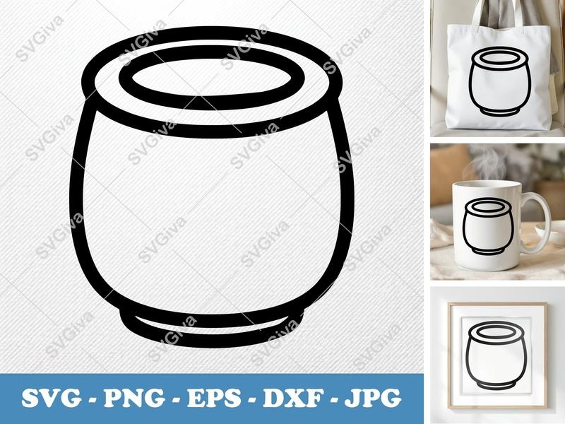Waste Basket SVG | Modern Clean Design, Outline Icon | PNG EPS DXF | Cricut Silhouette Cut File