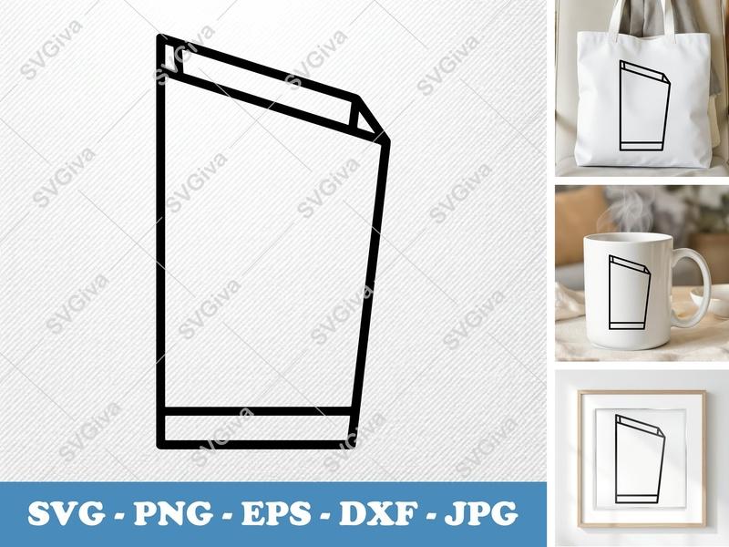Waste Basket SVG | Modern Desk Bin Cut File | Angled Design PNG EPS DXF for Cricut, Silhouette