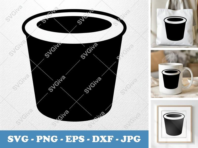 Waste Basket SVG | Modern Trash Can Cut File | Digital Download for Cricut & Silhouette, PNG EPS DXF