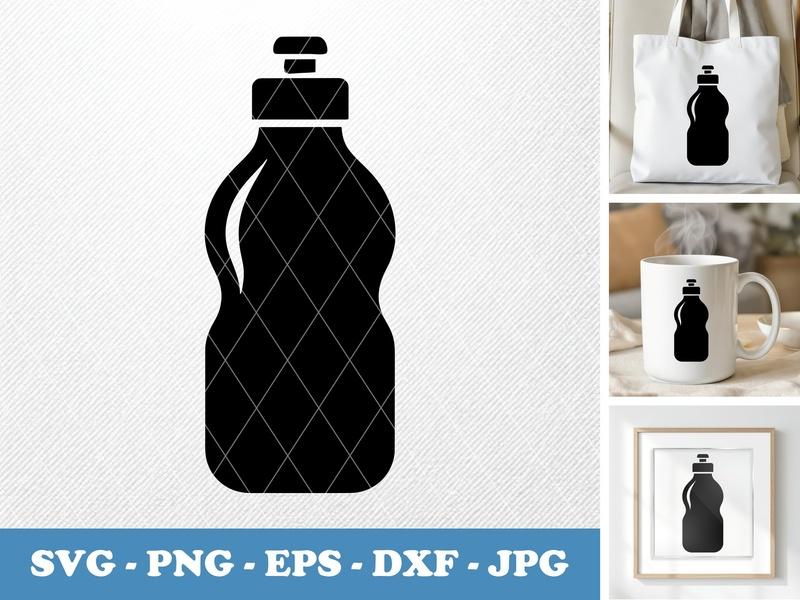 Water Bottle classic svg icon | Puffy Soft Shape SVG PNG DXF EPS for Cricut & Silhouette | Workspace Drink Icon