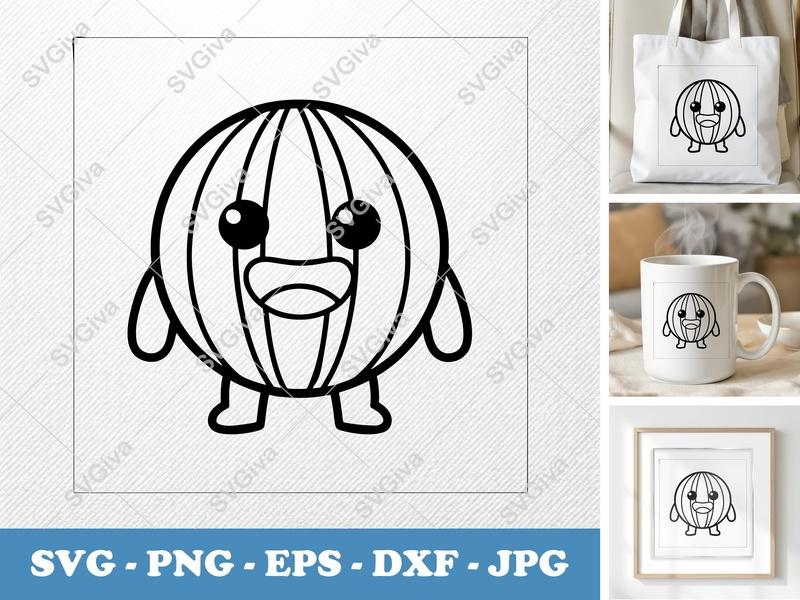 Watermelon SVG, Cute Kawaii Outline, Modern Clean Design, PNG EPS DXF | Cricut & Silhouette Cut File