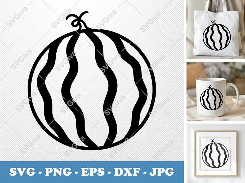 Watermelon SVG | Fruit Cut File PNG DXF EPS Cricut Silhouette Design