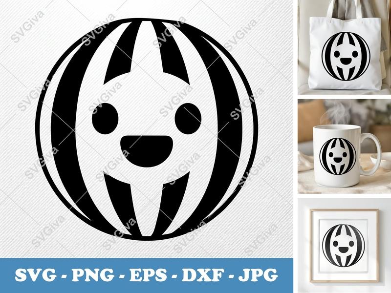 Watermelon SVG, Kawaii Watermelon Face, Cute Fruit PNG, EPS, DXF for Cricut & Silhouette, Modern Summer Cut File