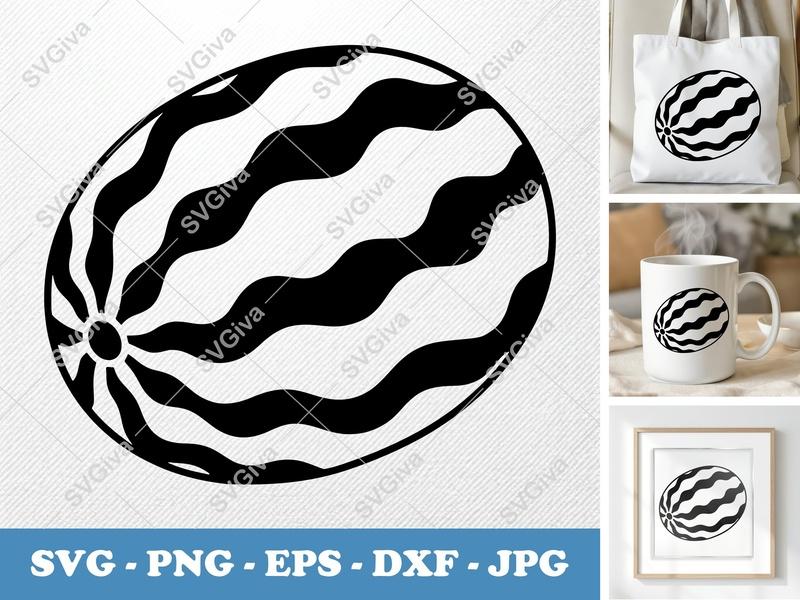 Watermelon SVG Puffy Inflated Shapes | Pillow-Soft Cut File | PNG DXF EPS for Cricut & Silhouette | Fruit Design