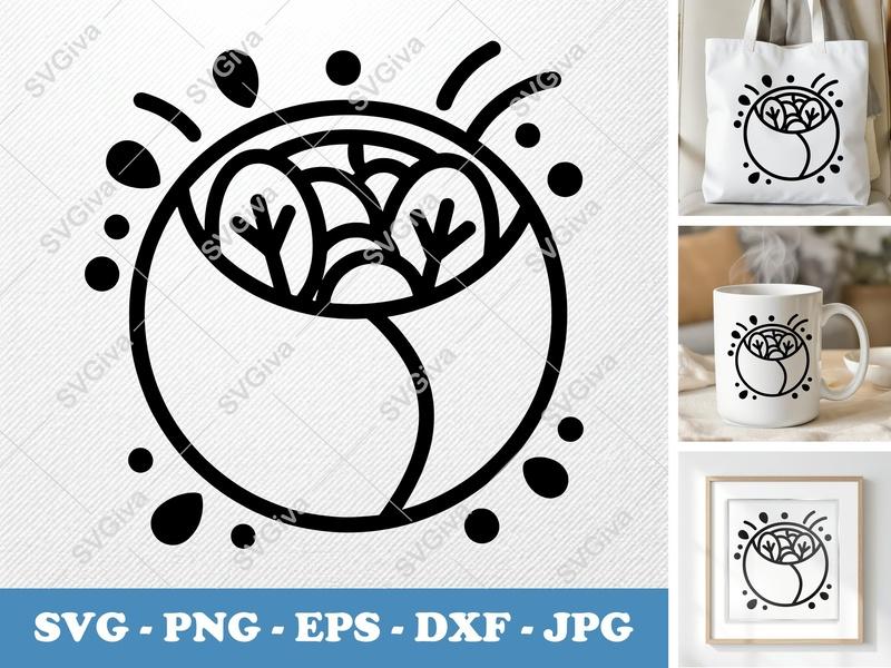 Wrap Food SVG, Modern Clean Style, Meal with Toppings, PNG EPS DXF | Cricut Silhouette File, Snack Clipart, Lunch Vector