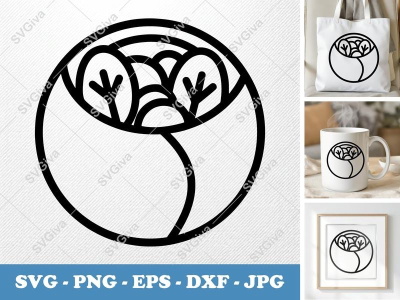 Wrap SVG | Modern Clean Design | Food Roll Cut File | PNG EPS DXF for Cricut Silhouette