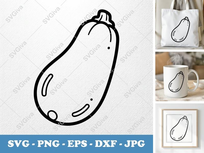 Zucchini SVG | Fresh Vegetable PNG DXF EPS Cut File for Cricut Silhouette